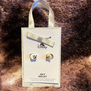 Disney July  Birthstone Earrings with Swarovski Crystals